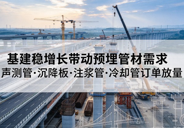 雁塔基建稳增长带动预埋监测管材需求，声测管、沉降板、注浆管订单持续放量