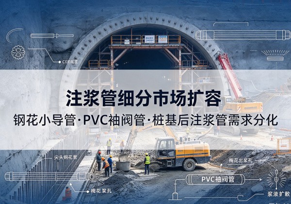 雁塔注浆管细分市场扩容，隧道钢花小导管、PVC 袖阀管、桩基后注浆管需求分化